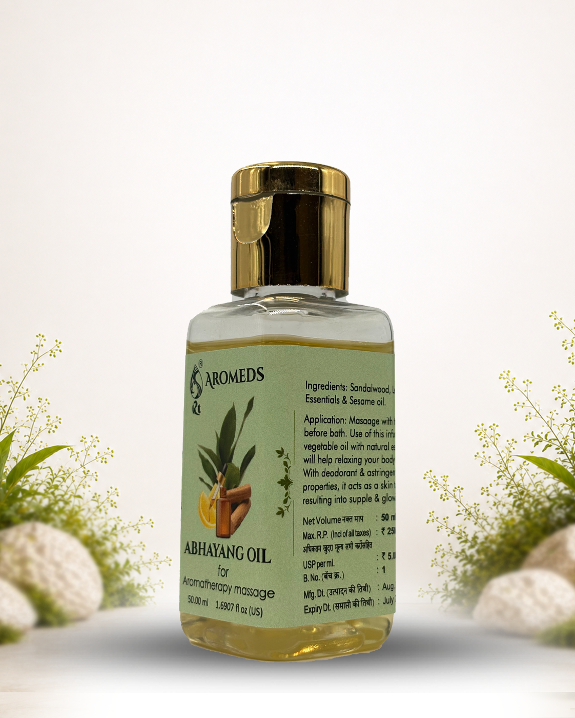Abhyanga Skin Massage Oil | Relaxing Body Massage Oil For Pain Relief | Stress relief Massage Oil, 50ml