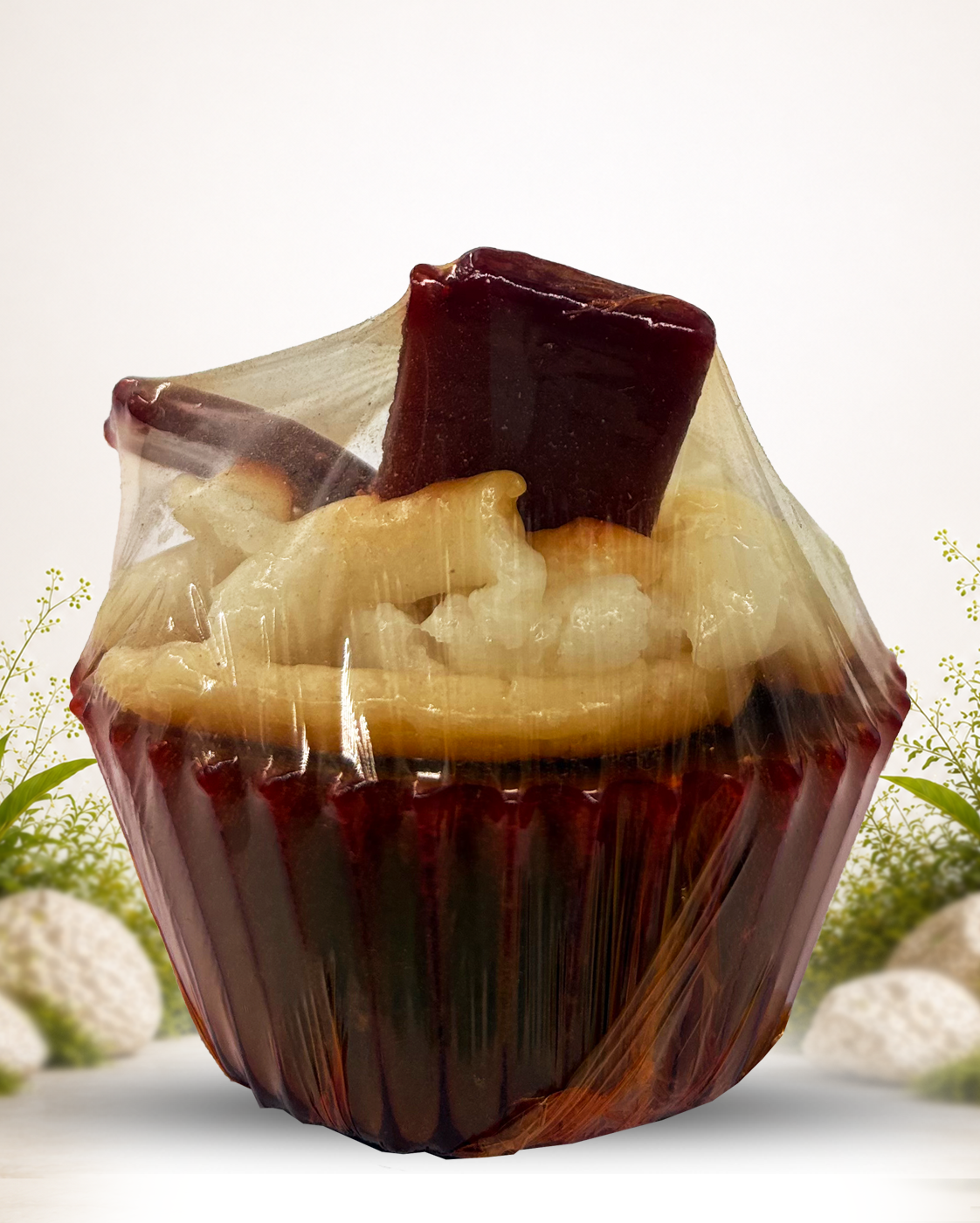 Aromatic cup cake chocolate candle