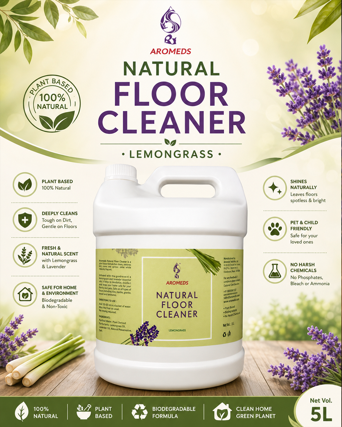 Natural Floor Cleaner - Lemongrass