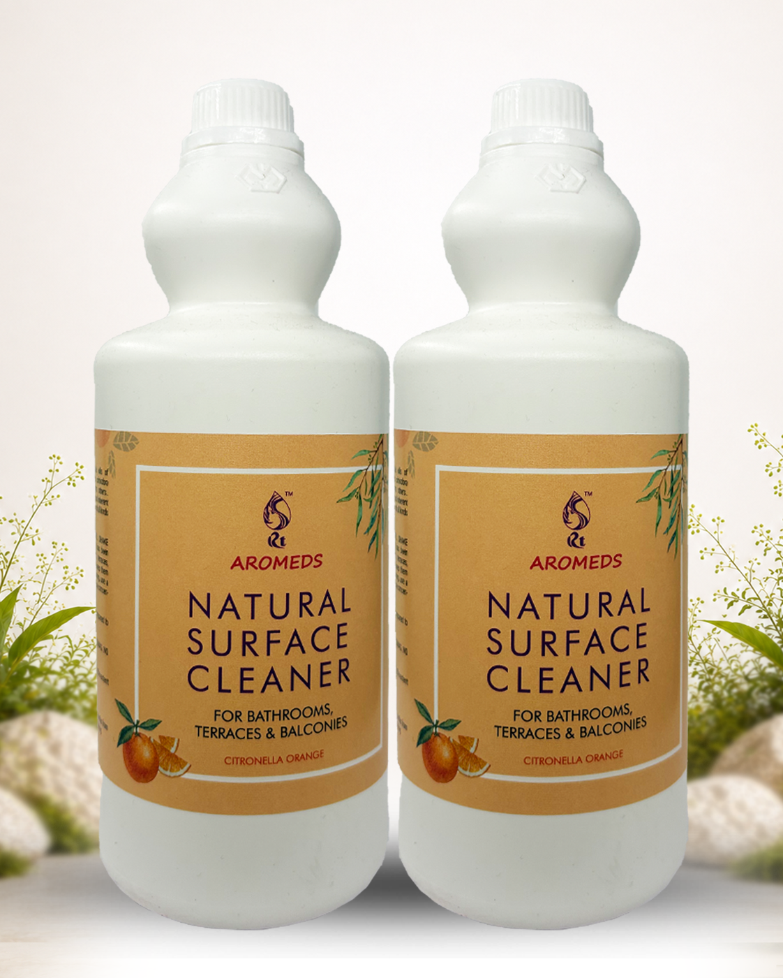 Aromeds natural floor cleaner with citronella and orange 1L x 2 bottles