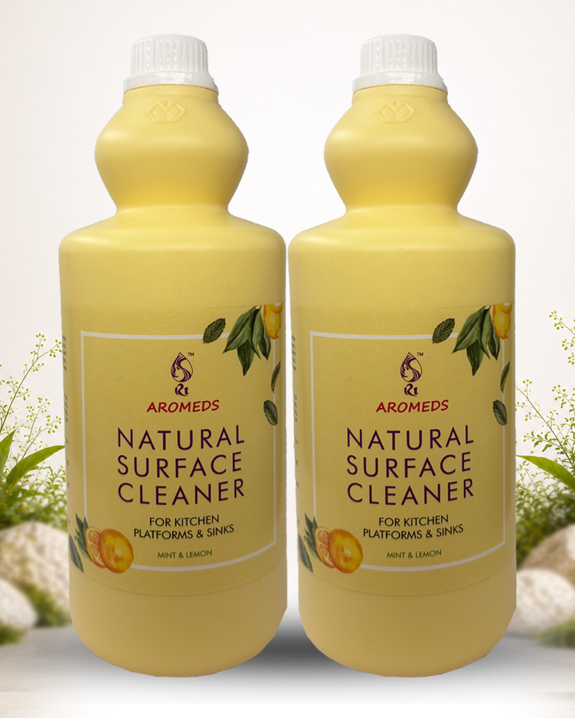 Aromeds natural floor cleaner with Mint and Lemon 1L x 2 bottles