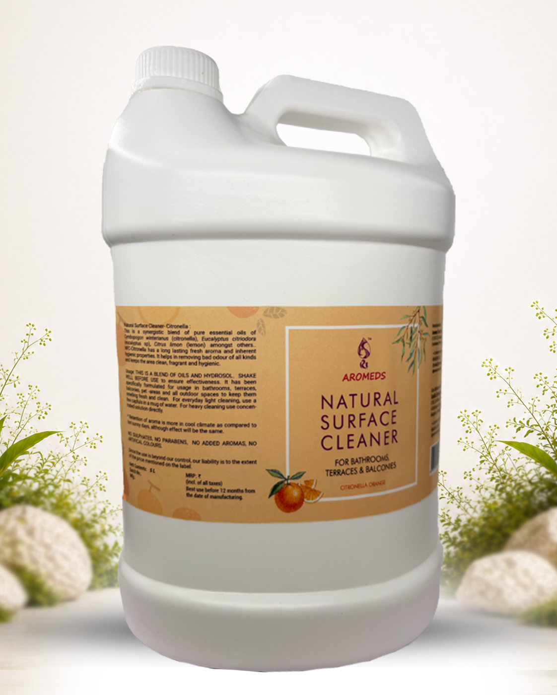 Aromeds Natural Floor Cleaner - Citronella & Orange Oil -5 Ltr