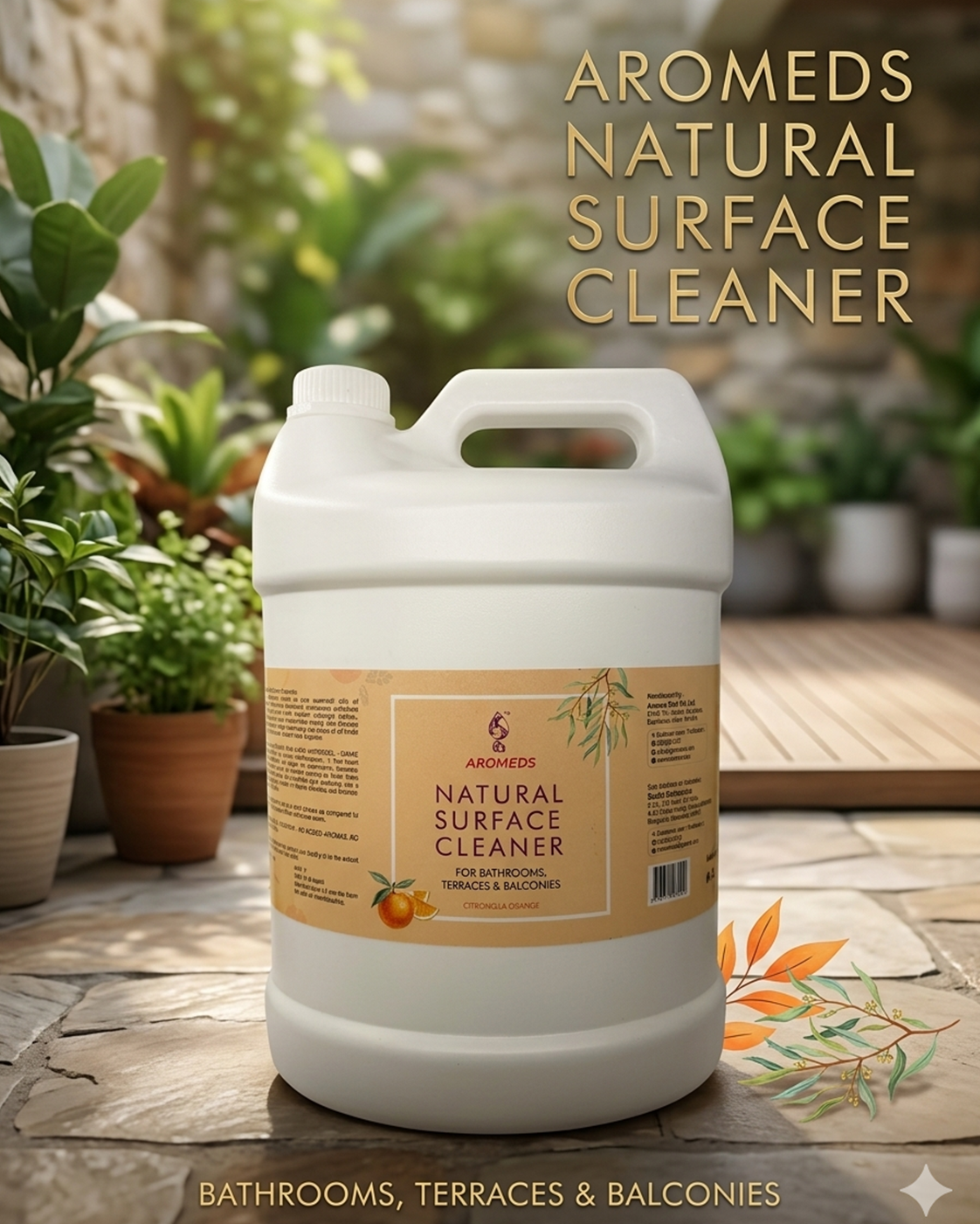 Aromeds Natural Floor Cleaner - Citronella & Orange Oil -5 Ltr